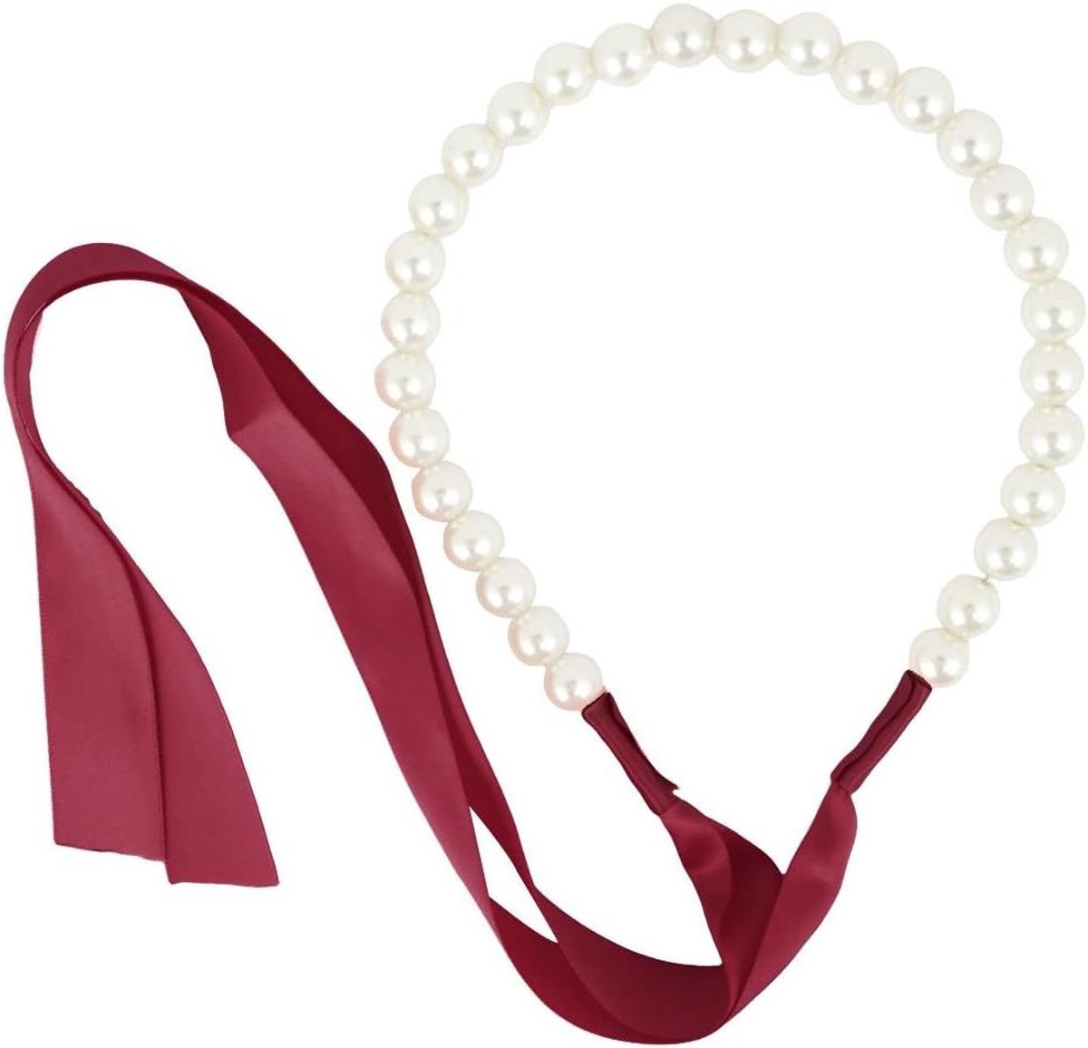 Haar Hoepel - Haarband Dame - Haar Decoratie - Modieus Accessoire - 25 cm Breed - Rood Wit