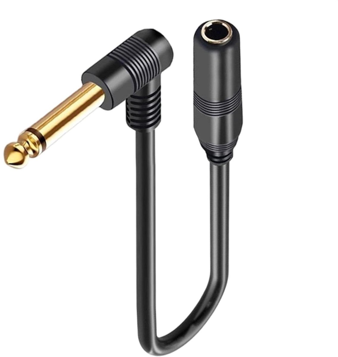 Gitaar Verlengkabel - Audiokabel Jack - Muziek Opnemen - Zuivere Geluidsweergave - 30 cm - Zwart