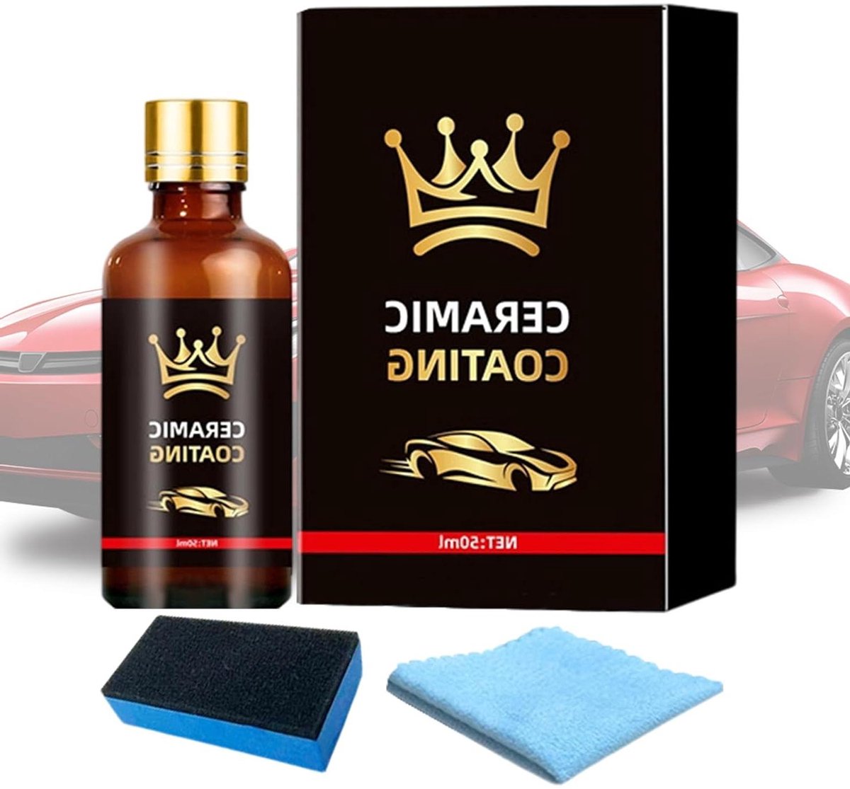 Keramische Coatingsset - Autobescherming Lak - Auto Onderhoud - Hydrofobe Glans - 50 ml - Transparant