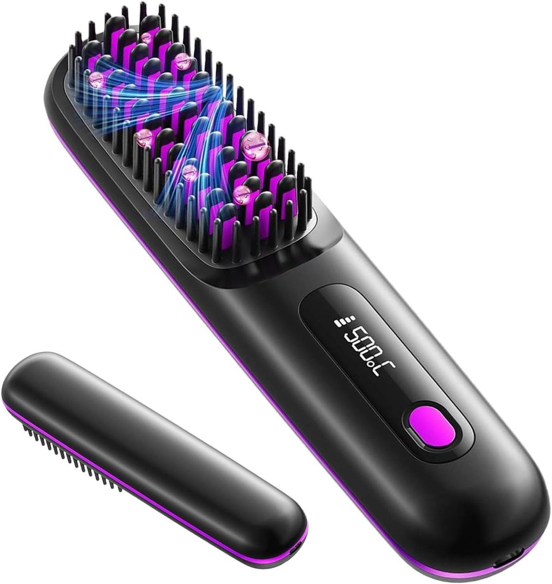 Draadloze Stijltangborstel - Hot Comb - Haar Stylen - Drie Temperatuurstanden - 215 cm - Zwart