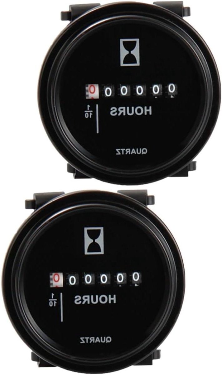 Urenteller Set - Motor Timer - Motoren Bijhouden - LCD Scherm - 2 Stuks - Zwart