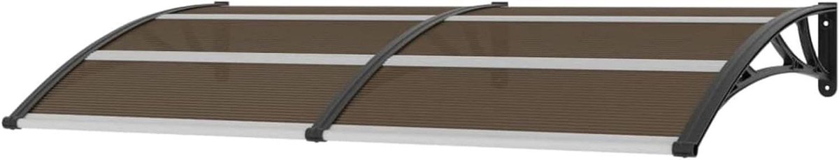 Deurluifel Polycarbonaat - Entreehoes Weerbestendig - Bescherming Entree - Holle Panelen Constructie - 200 x 100 cm - Bruin Zwart