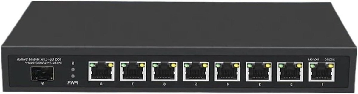 Netwerkswitch 8 Poort - Ethernet Hub - Internet Verdelen - Plug and Play - 2.5G Snelheid - Zwart