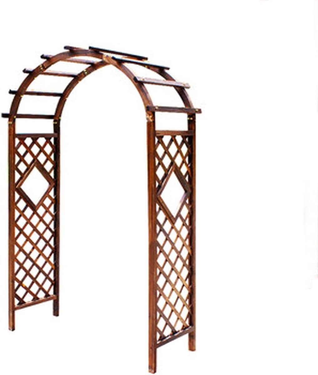 Houten Tuin Boog - Klimrek Decoratie - Tuin Aankleden - Elegante Boogvorm - 1.2 x 2.15m - Verkoolde Kleur