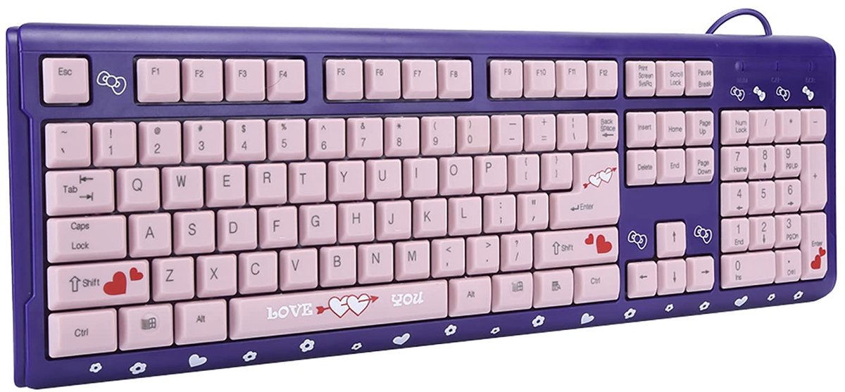 Dailygoods - Dailygoody - USB-bedraad Toetsenbord - Draagbaar Compact - Schattig Cartoon Design - Ergonomisch - Stil Toetsenbord - Geschikt voor Pc en Laptop