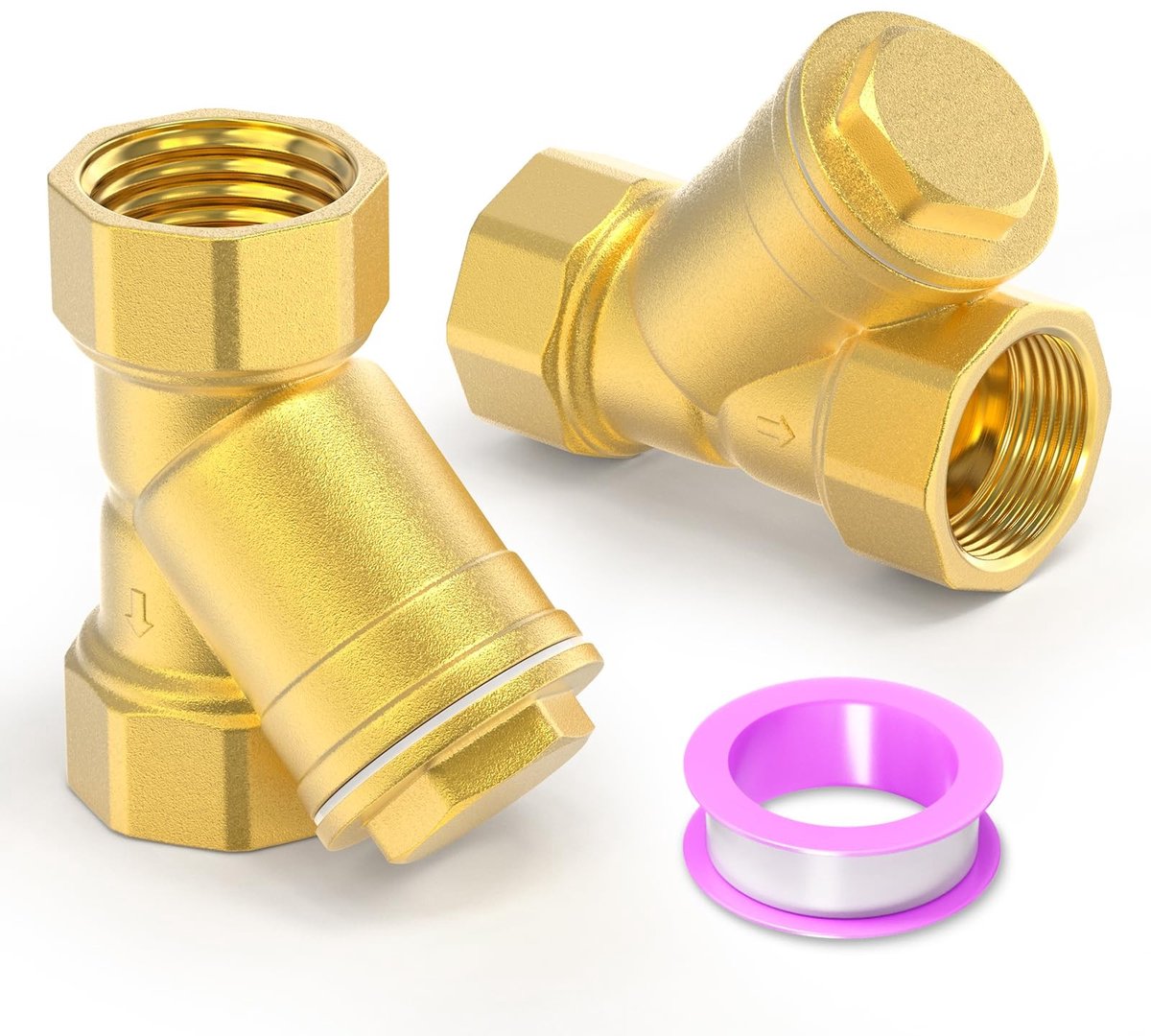 Dailygoods - 2 Stuks Messing Y-Zeefgaasfilterkleppen 3/4" BSP