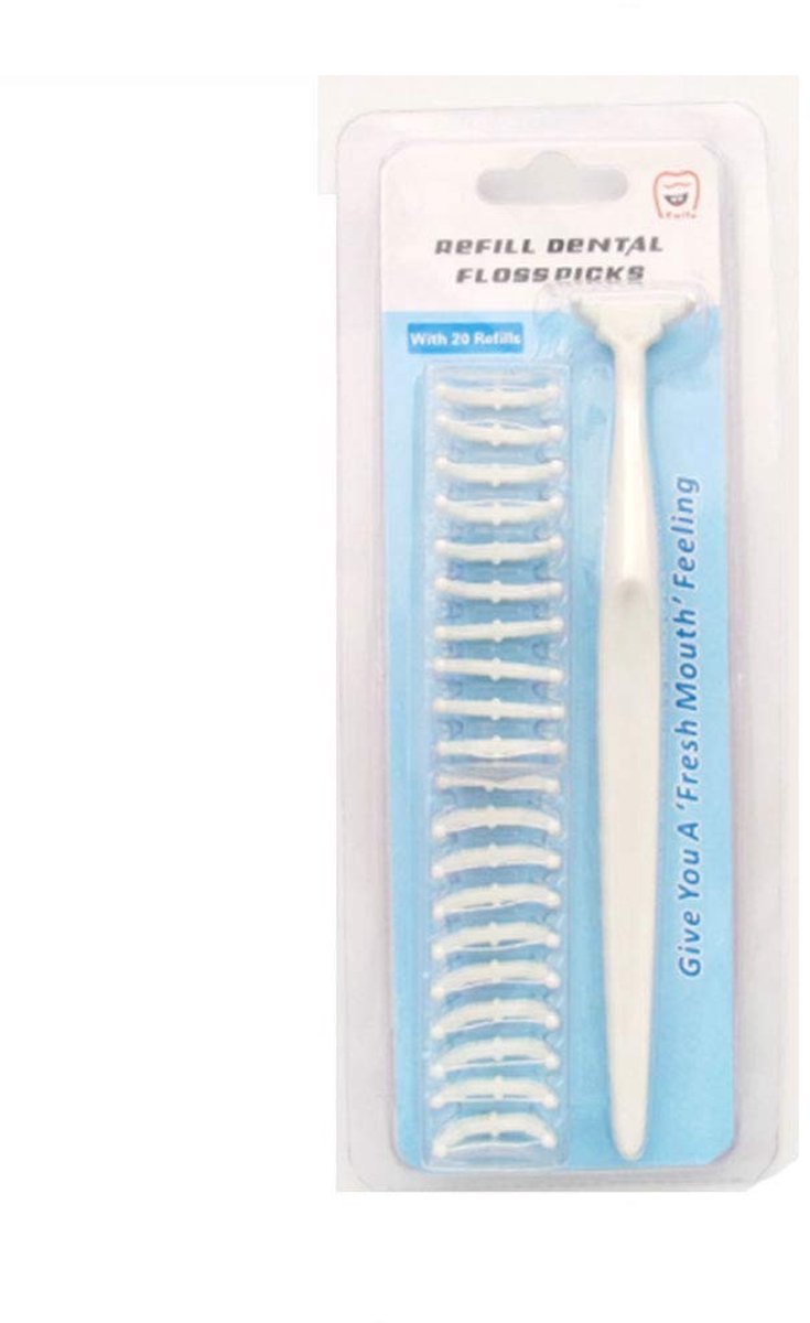Dailygoods - Dailygoody - Tandzijde Tandenstoker - Comfortabele Grip - Wit - Floss Pijpjes - Effectief voor Tandreiniging - Geschikt voor Iedereen - Handzaam