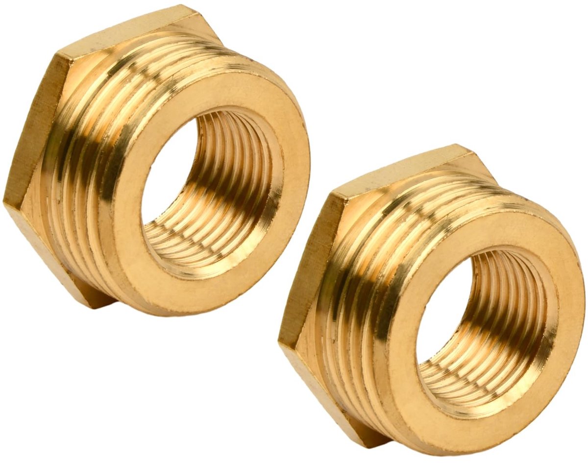 Dailygoods - Dailygoody - Brass Hex Hose Tube Reducers Adapter - Verbindingsadapter - Goudkleurig - Waterdicht - Kwaliteitsmateriaal - Geschikt voor tuinslangen - ...