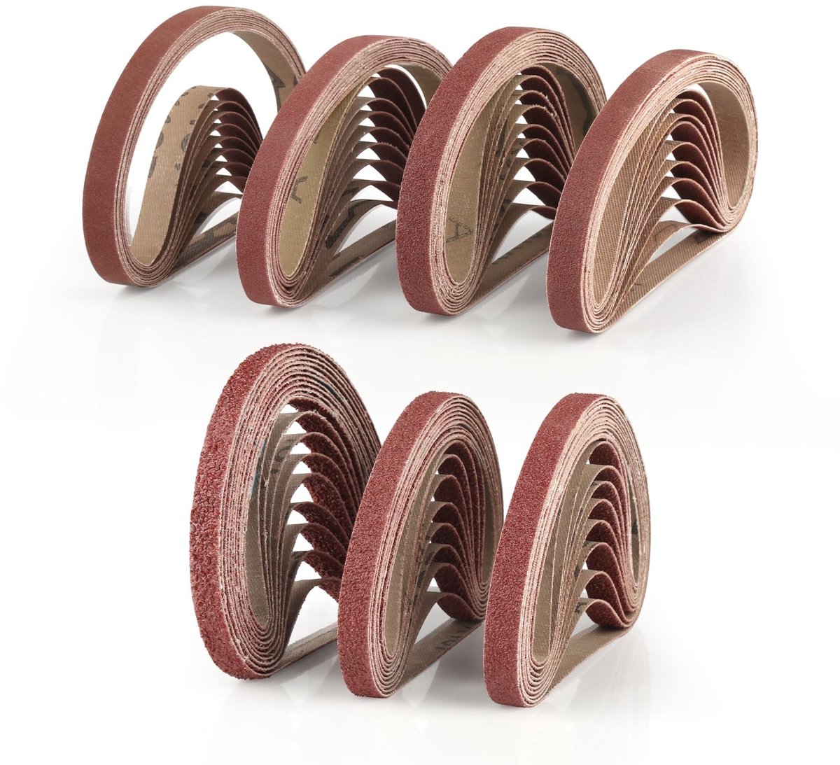 Dailygoods - QCTrial - Cosensi - Dailygoody - Schuurbanden - 70 Stuks - Professionele Schuurbanden Set - 10 x 330 mm - Diverse Korrelgroottes - Geschikt voor Bandschuurmachines -