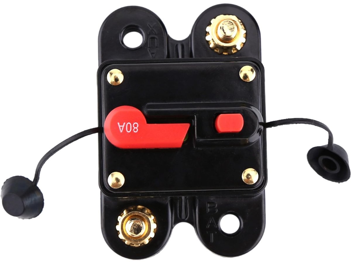 Dailygoods - Dailygoody - 12V 24V DC Circuit Breaker - Reset Circuit - Handmatige Reset - 80A - Voor Auto Marine Boot Stereo - Betrouwbare Bescherming