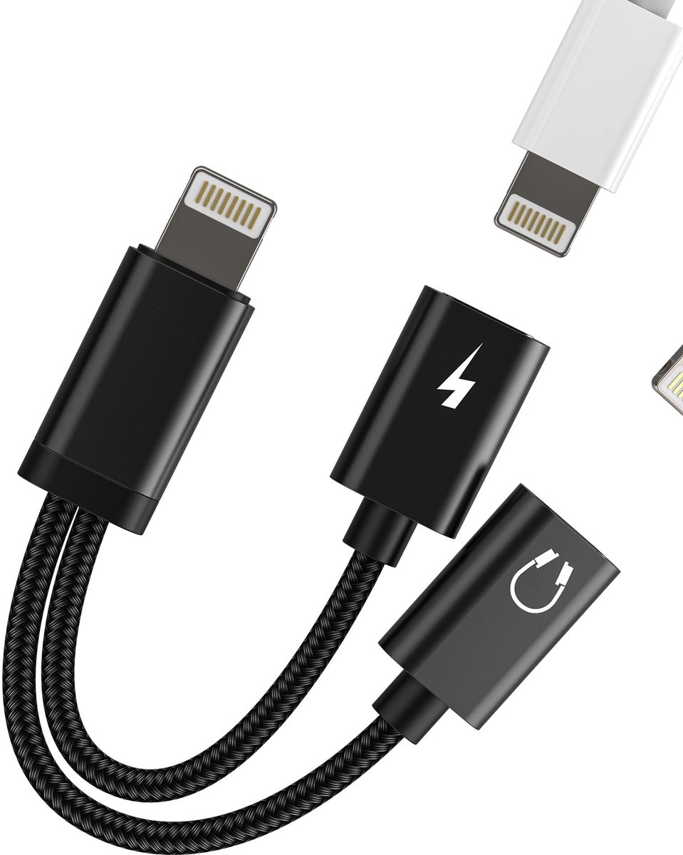Dailygoods - 2-in-1 Lightning Adapter voor Opladen en Audio