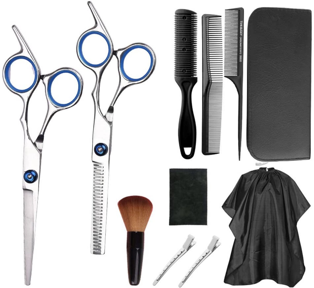 Dailygoods - Professionele Haarknipschaar Set van 13 Delen van Roestvrij Staal