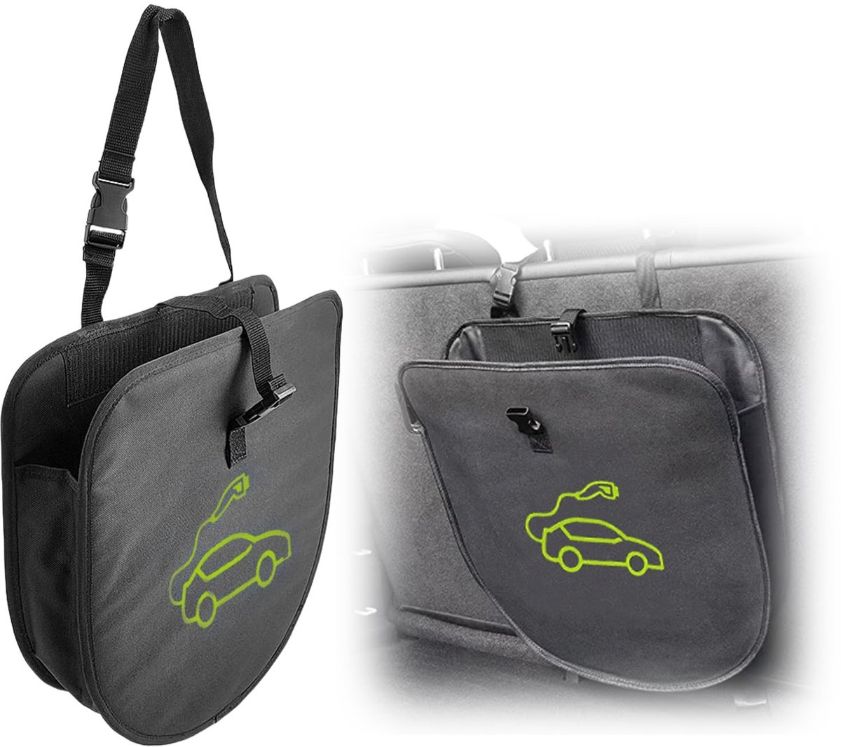Dailygoods - Opbergtas voor EV-laadkabels 38x37cm van Waterdicht Oxford-Weefsel