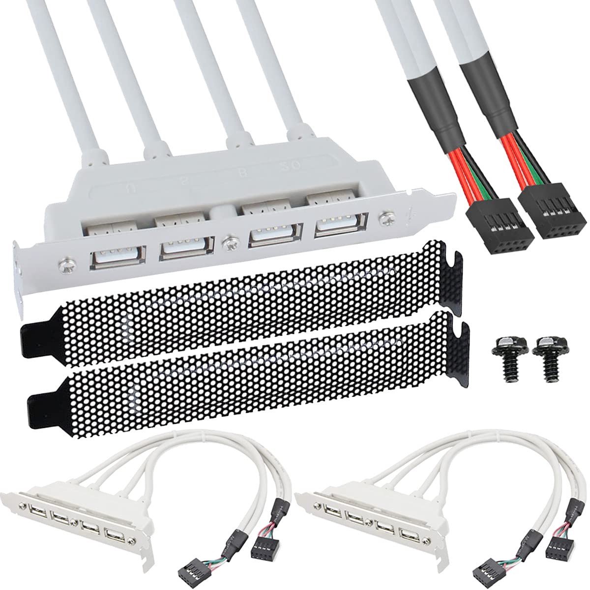 Dailygoods - 4 Poorts USB 2.0 Achterpaneel Beugel met 25cm Verlengkabel