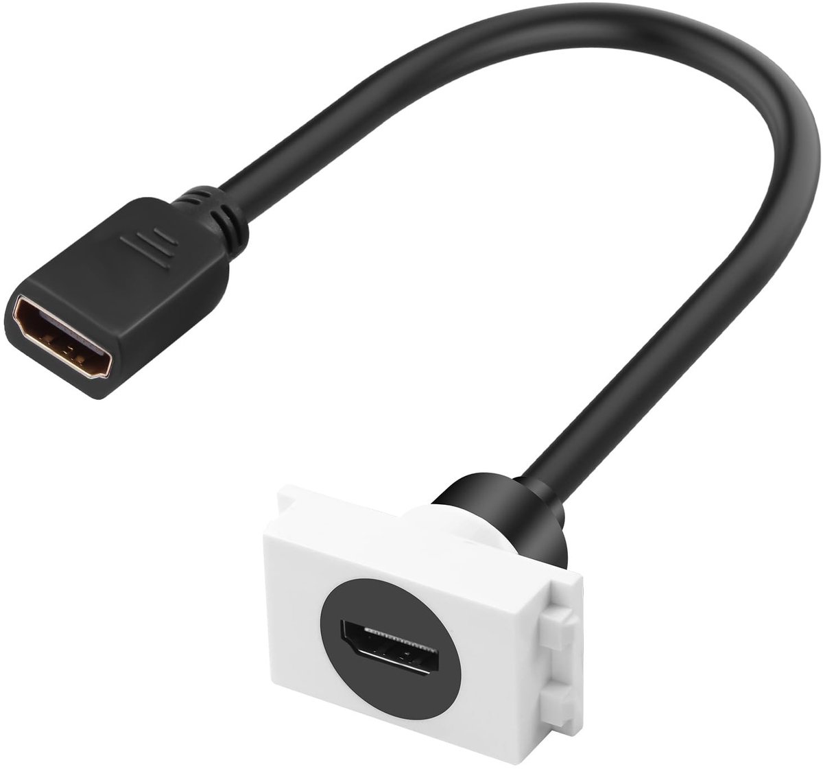 Dailygoods - HDMI Wandplaat Socket Module voor 4K Aansluiting 23 x 36 mm