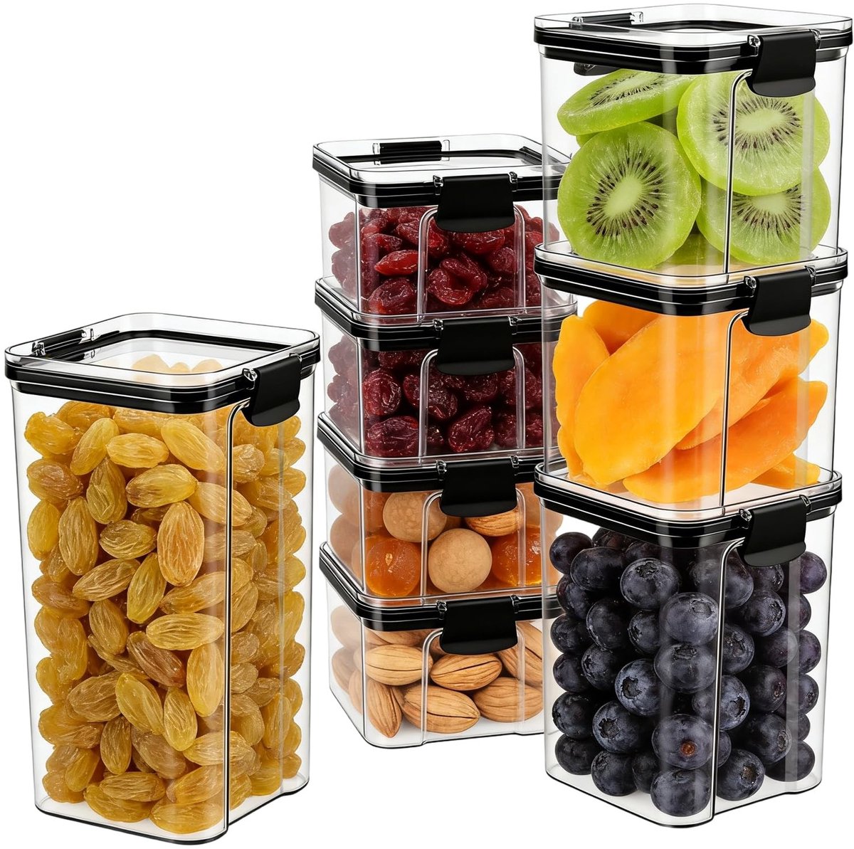 Dailygoods - 8 Stuks Luchtdichte Voedselopslagcontainers Set