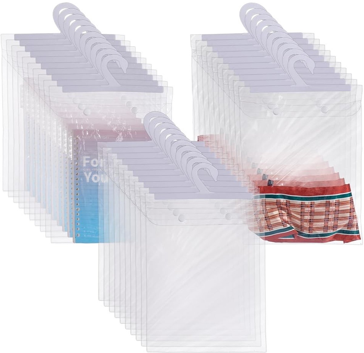 Dailygoods - Innovra - Dailygoods - 30 Stuks Doorzichtige Plastic Ophangbare Opbergzakken
