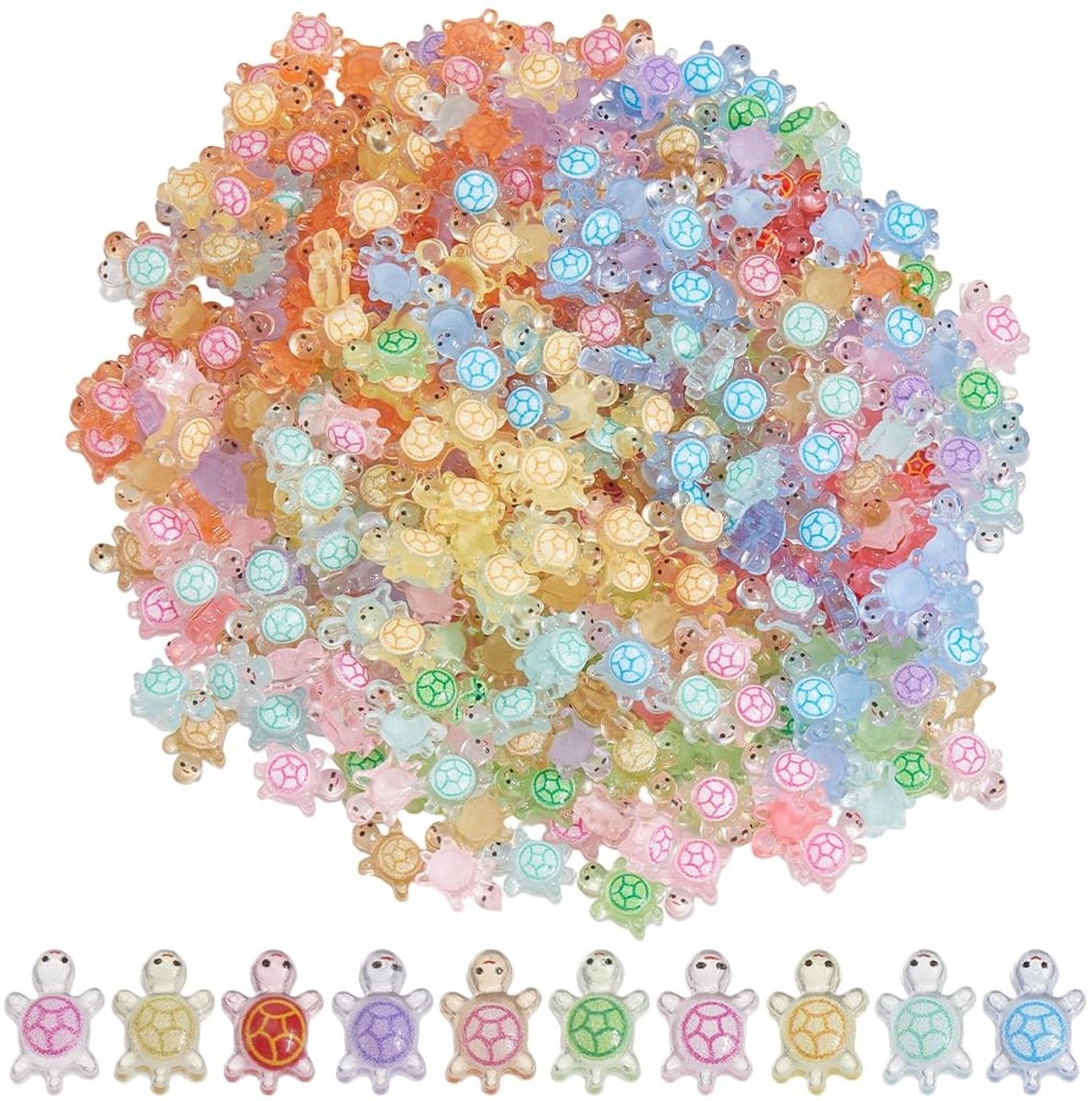 Dailygoods - 400 Stuks Fluorescerende Schildpad Cabochons voor Nail Art en Sieraden