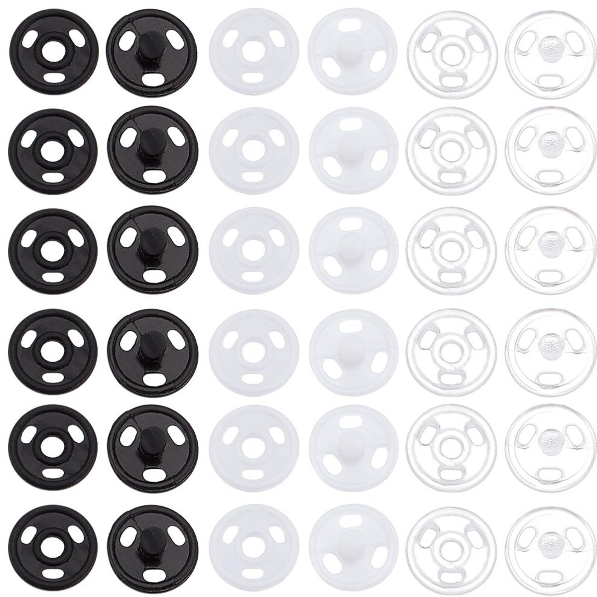 Dailygoods - 60 Sets 4 mm Drukknoopsluitingen voor Naaien