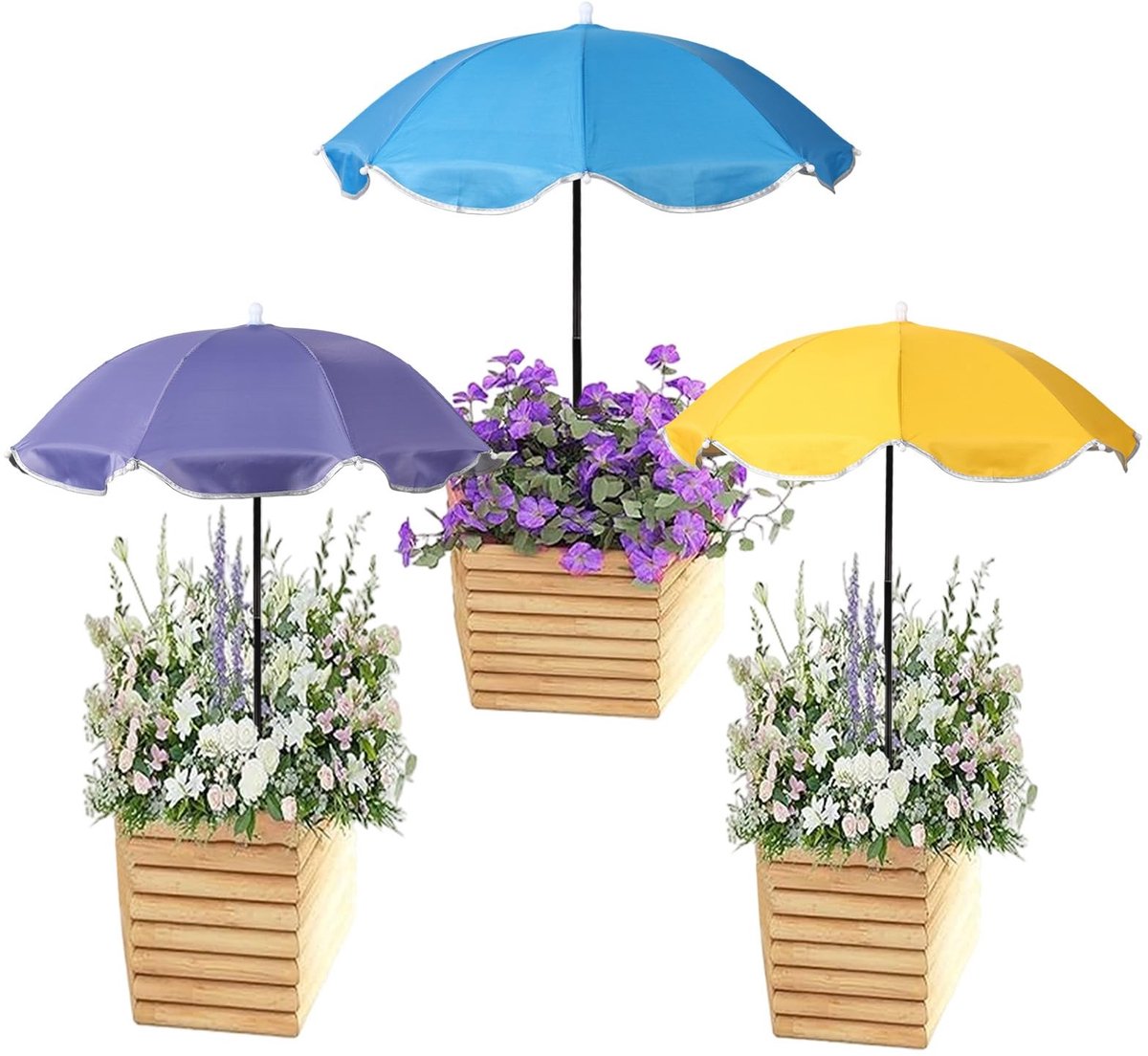 Dailygoods - 3 Stuks Verstelbare Plantenparasol voor Tuin