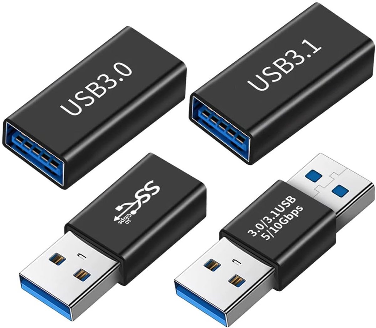 Dailygoods - 4 Stuks USB 3.0-adapter voor Hoge Snelheid Gegevensoverdracht