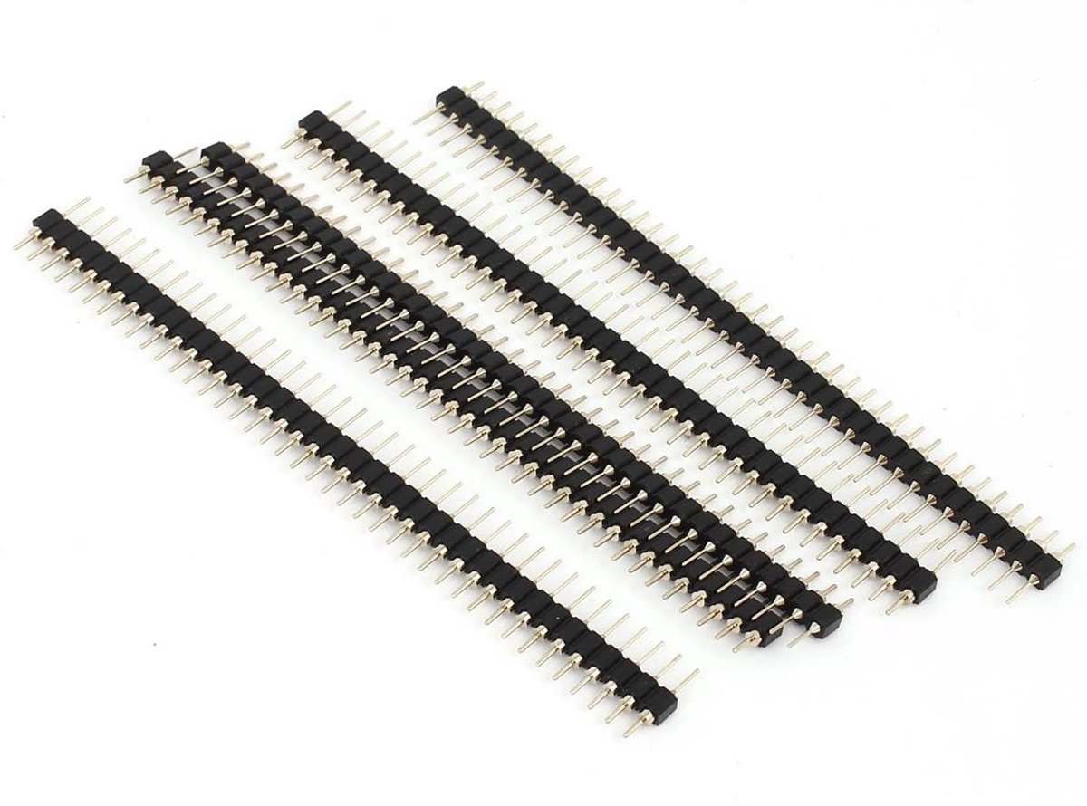 Dailygoods - 2.54 mm Afstand 40P Rechte Mannelijke Ronde PCB Pin Header Set van 5