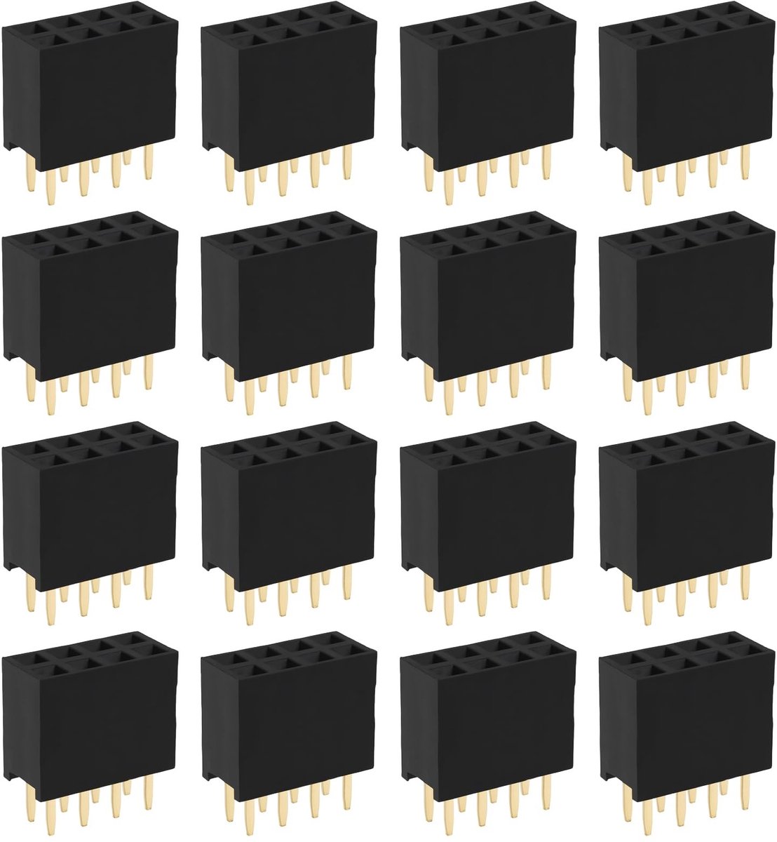 Dailygoods - 50 Stuks 2x4 Pin Dubbele Rij PCB Connector voor Projecten