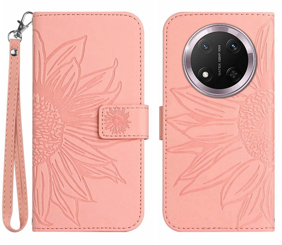 Dailygoods - Tas voor Honor Magic 7 Lite 5G met Zonnebloemenprint en Kaarthouder
