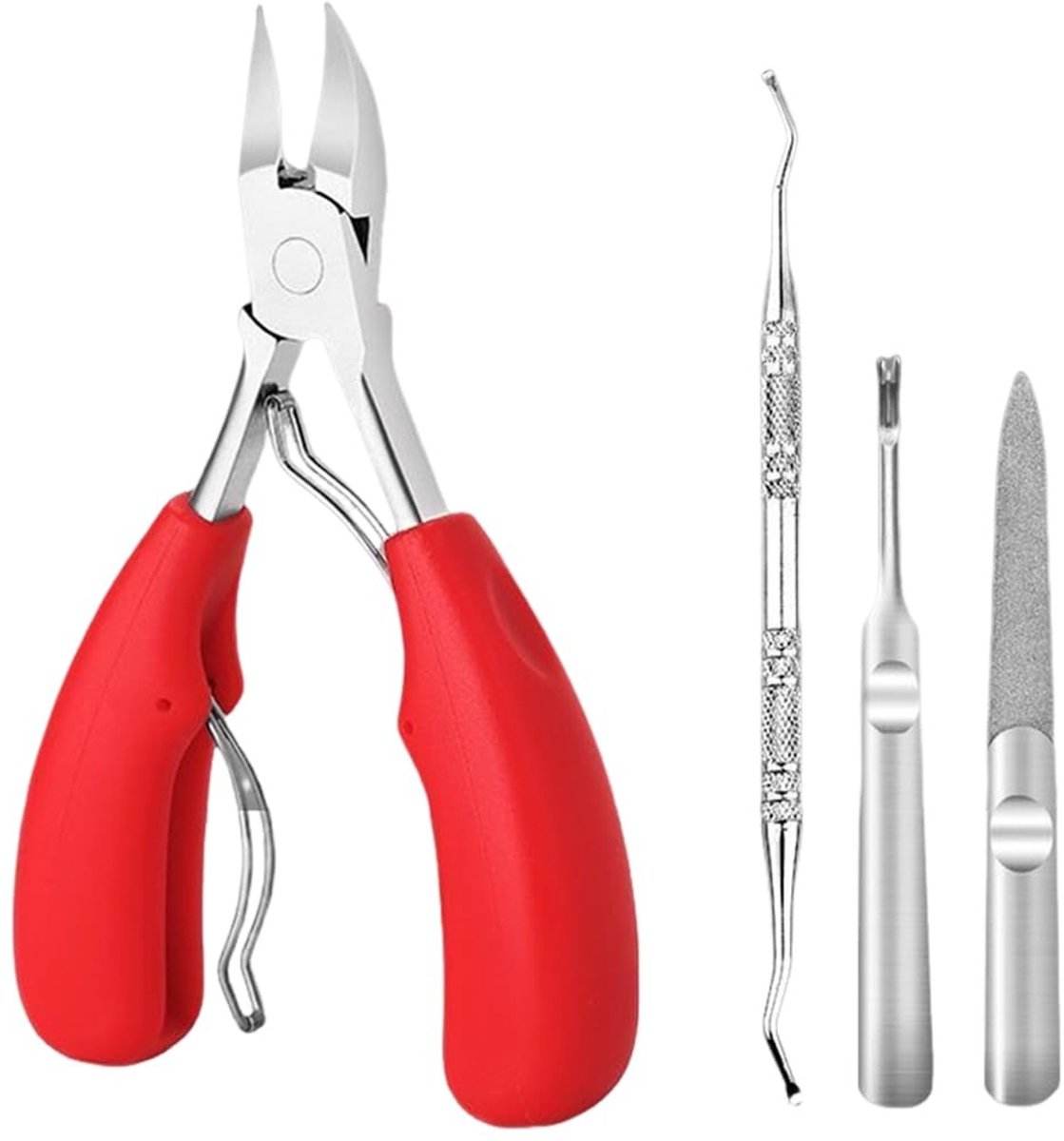 Dailygoods - Professionele Nagelknipper voor Dikke Nagels en Pedicure Set Rood