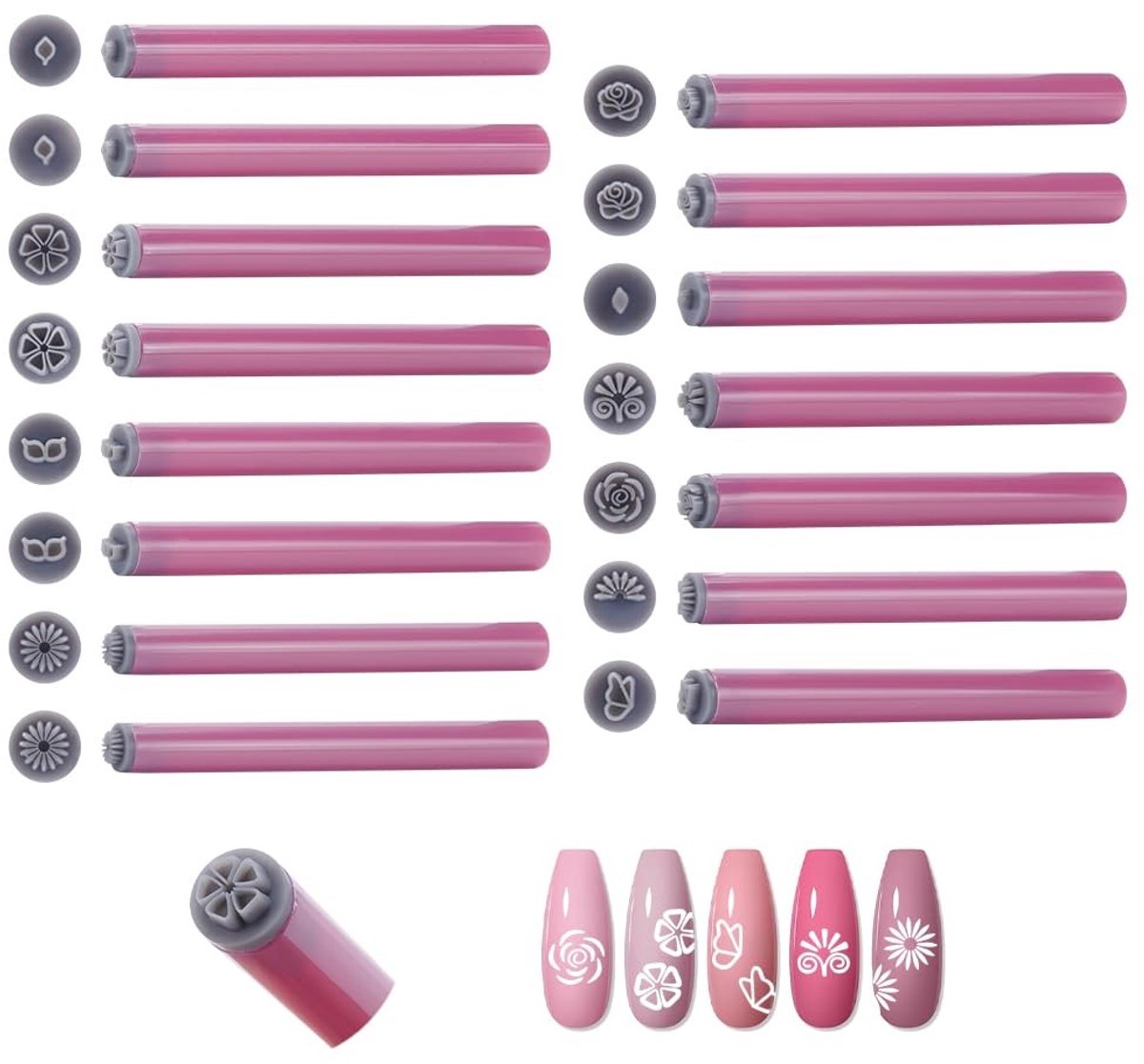 Dailygoods - Set van 15 Nagelstempels voor Creatieve Patroonontwerpen