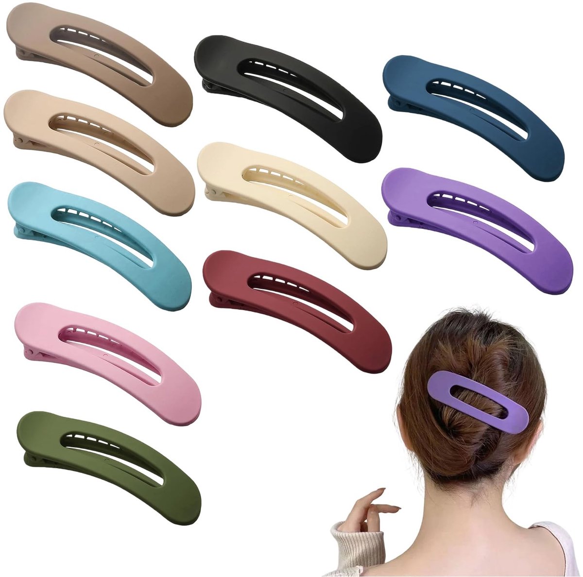 Dailygoods - Set van 10 Platte Haarspelden voor Dames in Neutrale Kleuren