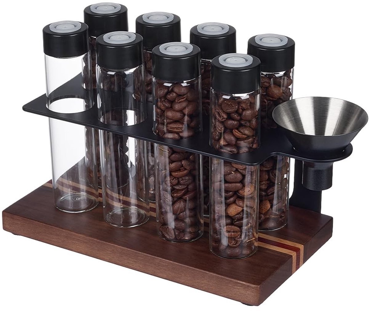 Dailygoods - Koffieboon Opslag Buizen met Houten Display Stand