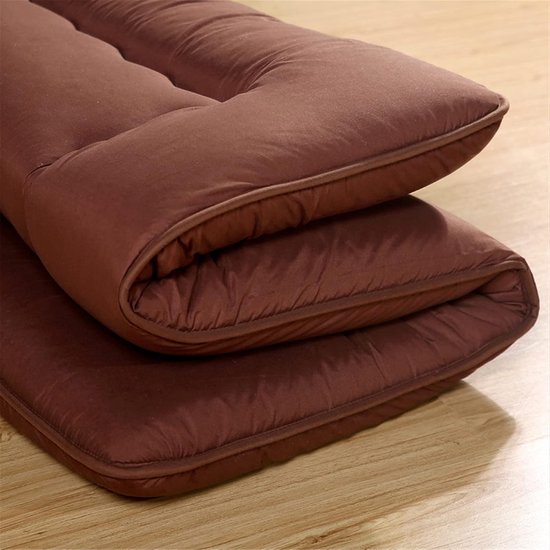 Japanse Vloermatras - Futon Matras - Comfortabel Slapen - Drie-dimensionaal Gewatteerd - 90x200 CM - Olijfgroen — afbeelding 3