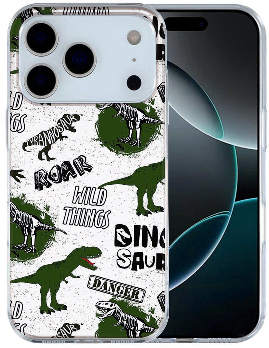 iPhone 17 Pro Max Hoesje Dinosaurus – Avontuurlijk TPU Cover met Dino Print