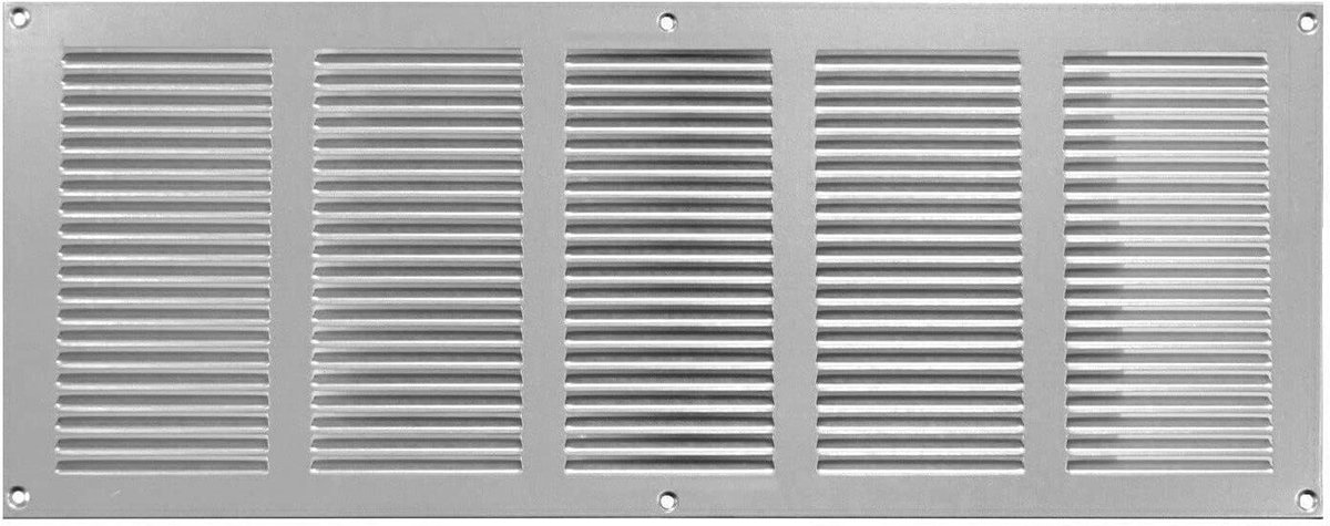 Ventilatierooster - Kanaalafdekking - Openingen Afdekken - Met Vliegengaas - 500 x 200 mm - Zilverkleurig