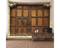 Daesar Wandbehang voor buiten, 350 x 256 cm, ijzeren poort, wandtapijt, Scandinavisch tapijt, wanddecoratie voor kinderkamer, woonkamer, slaapkamer, yogamat, picknickdeken, strandhanddoeken