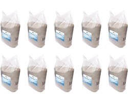 Kwartszand Filterzand - Aquarium Zand Bouwzand - Waterzuivering Zwembad Aquarium - Hoogzuiver Afgeronde Korrels - 10 x 25 kg - Lichtgrijs