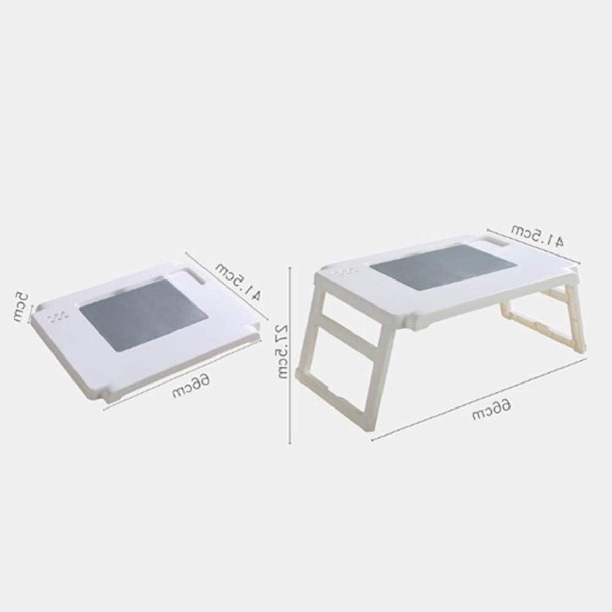 Laptopbureau - Draagbare tafel - Thuiswerken - Opvouwbare poten - 66 x 41.5 cm - Wit