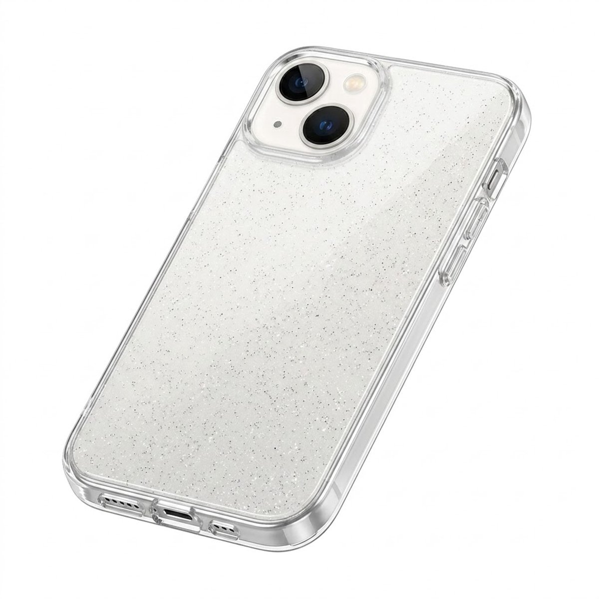 Glitter Hoesje Geschikt voor iPhone 14 plus Telefoonhoesje Case transparant