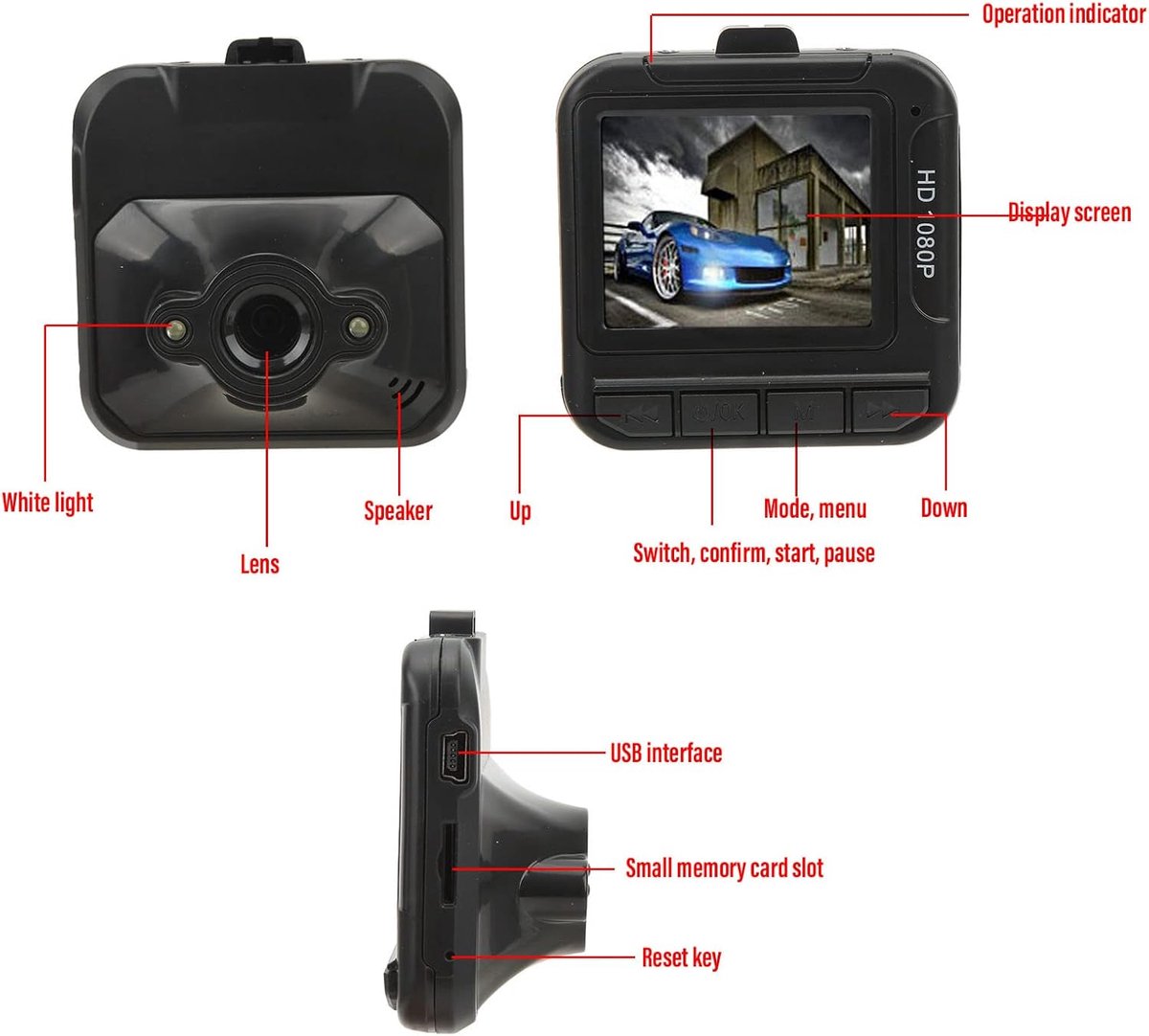 Dash Cam - Autorijrecorder - Veilig Rijden - Bewegingsdetectie - 16 Inch Scherm - Zwart – foto 5