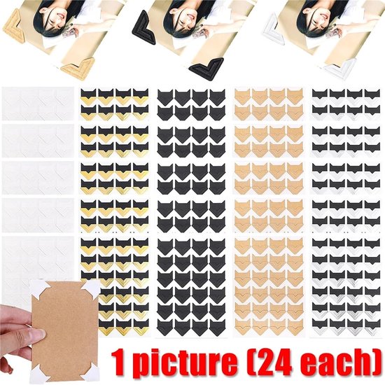 Fotohoek Stickers - Album Decoratie - Handwerk Projecten - Zelfklevend Papier - 50 Stuks - Goud