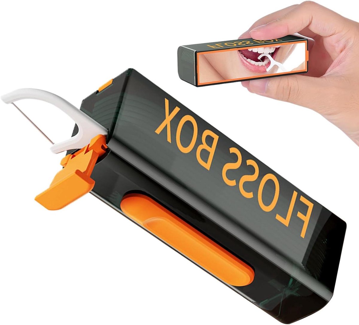 Floss Dispenser - Pick Case | Automatische Pop Floss Box met 10 plectrums, draagbare reiskoffers voor hygiëne verzorging thuis houdt tanden schoon gezond handig, 8,5x3,6x2,8 cm