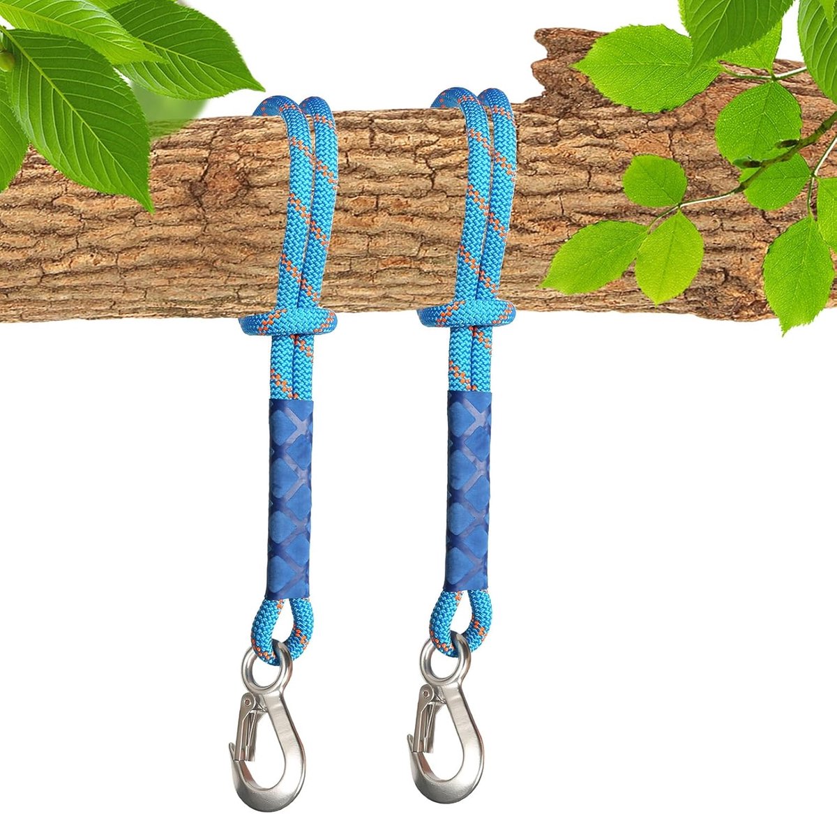 2 stuks - schommel bevestiging boom - schommel - schommel bevestiging - schommelbevestiging boom - 60cm - hangmatriemen - ophangriem - verbinding riemen - ophangband - ophangband hangmat - ophangband leer - blauw