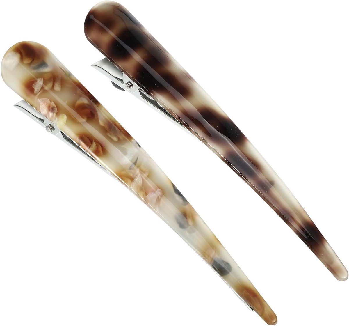 Haarspeldjes Klauw - Eendenbek Clips - Haar Styling - Lange Metalen - 13.5 cm - Koffie