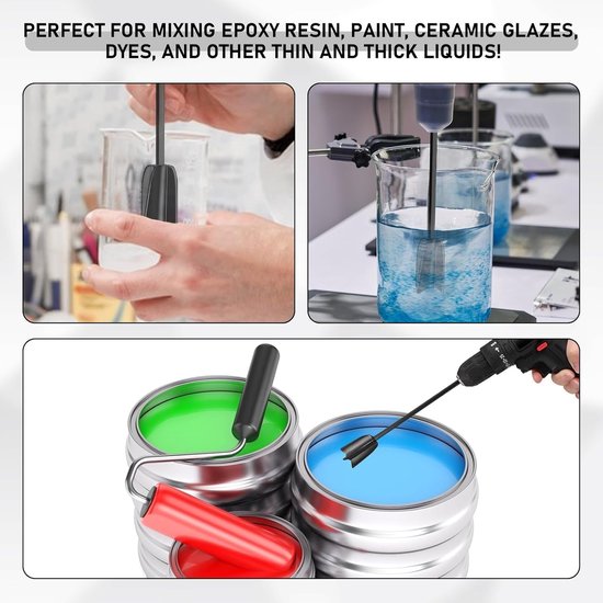 Roerstaafjes Epoxyhars - Mixers Verf Boren - Materiaal Mengen - Spiraal Design Vier Bladen - 165/125 cm - Grijs — afbeelding 4