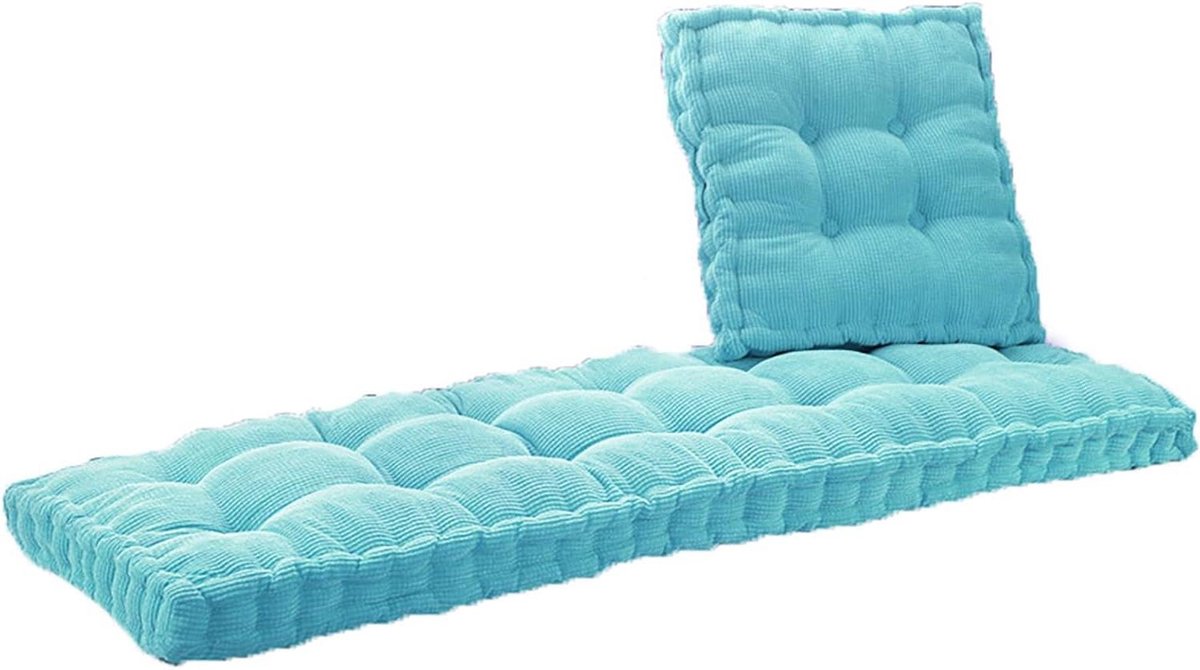 Buitenbank Kussen - Zitkussen Bank - Comfortabel Zitten - Dikke Vulling - 55 x 180 cm - Hemelsblauw