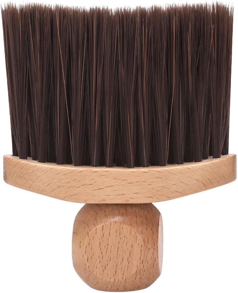 Nekstofborstel - Kappersborstel - Haar Verwijderen - Hout Handvat - 10 x 3.7 cm - Bruin