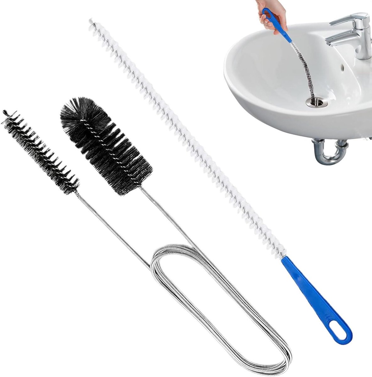 Gootsteenborstel - Afvoerborstel - Sanitair Reinigen - Dubbelzijdig Ontwerp - 24 cm - Eén kleur