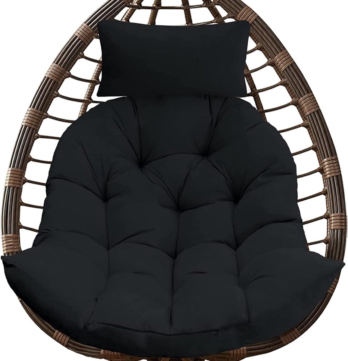 Hangmat Stoel - Eierstoel met standaard - Buiten Ontspannen - Afneembaar en wasbaar - 120 x 105 cm - Zwart