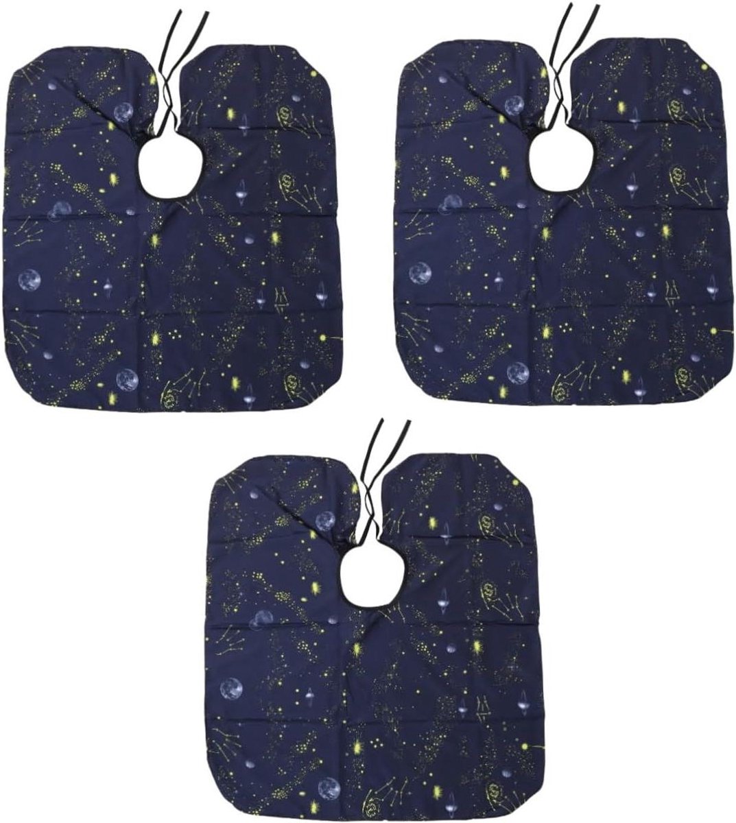 Kapperscape Set - Haar Schort - Haarknippen Thuiskapper - Antistatisch Ademend - 3 Stuks 80x70cm - Zwart